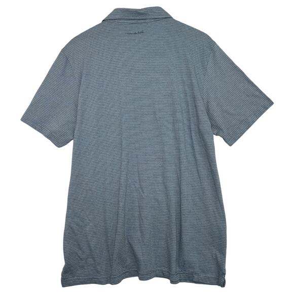 TravisMathew Polo Shirt Mens 2XL Blue Striped Golf Casual Performance Outdoor - Picture 2 of 15